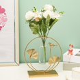 thumbnail image 3 of fastboy Vase en Verre Hydroponique Moderne Cadre en Métal Terrarium pour Décoration de Bureau Rond Or 1Set, 3 of 6