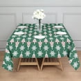 thumbnail image 3 of Green Christmas Tree and Snowflake Pattern Square Tablecloth,Waterproof Square Table Cover,Wipeable Spillproof Washable Table Cover for Home Kitchen Party Decor 42"X42"(107x107cm), 3 of 6