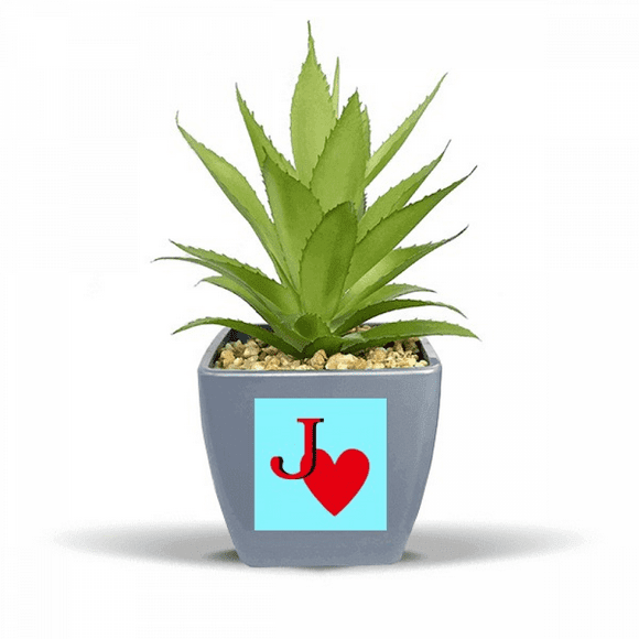 Love Jack Heart J Poker Fake Pineapple Flower Pot Vase Mini Decor