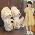 thumbnail image 2 of NOKIO Children'S Trendy Platform Sandals Girls' Chic Slide Sandals Girls' Sandals Summer Children's Soft Sole Shoes Pearl Decoration Fashion Girls' Bow Princess Shoes Baby Beach Shoes, 2 of 9