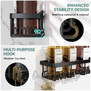 Veken Rustproof Shower Caddy 6-Pack, Heavy-Duty Wall Shelves Users Recommend for Bottles, Soap and Large-Capacity Bathroom Organization, Black