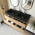 thumbnail image 6 of 48" Wall Mounted Floating Bathroom Vanity in Oak with Black Quartz Sink, 6 of 12