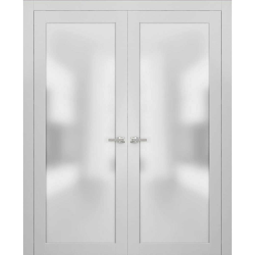 Pre-hung Closet Double Opaque Glass Doors 60 x 80 | Planum 2102 White ...