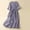 A0127-Purple, variant on QUINDOS Dresses for Women 2025 Shirt Dress Long Sleeve V-neck Casual Sun Dresses Summer Waist Tie Embroidery Print Cotton Linen Long Midi Womens Dresses