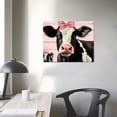 thumbnail image 3 of JEUXUS Farm Animal Canvas Wall Art Farmhouse Wall Décor Poster Print Cow Rabbit Pig Pink Floral Vintage Animal Pictures Painting Home Decor for Living Room Bedroom Bathroom Kitchen  16"x20", 3 of 4