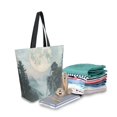 thumbnail image 2 of FORMRS Womens Canvas Tote Bag with Zipper Inner Pocket Shoulder Handbag, Moon and House, 2 of 7