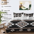 thumbnail image 3 of 3 Piece Black White Boho Duvet Cover Set Queen Size,Microfiber Comforter/Quilt Cover with Corner Ties and 2 Pillowcases,Modern Western Aztec Abstract Geometric All Season Bedding with Zipper Closure, 3 of 8