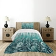 thumbnail image 3 of Ambesonne Turquoise Quilted Bedspread Set 2 Pcs, Botany Thisle Floral Art, Twin Size, Pale Teal Seafoam, 3 of 4