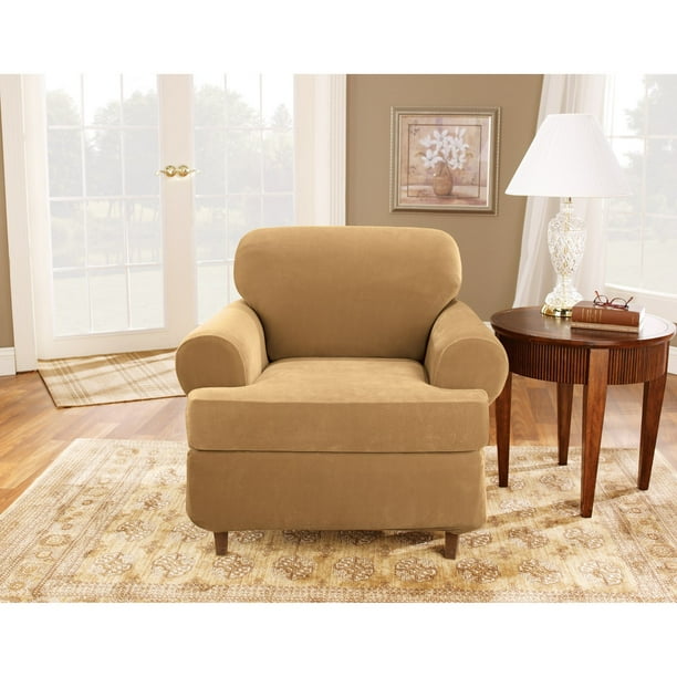 Sure Fit Stretch Pique TCushion Three Piece Chair Slipcover Walmart