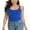 Roay-Blue, variant on Wider Straps Tank Tops for Women Cotton Undershirt with Shelf Bra Basic Camisole