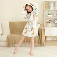 thumbnail image 3 of FORMRS Niños Bathrobe Unisex Hooded Robe Soft Plush Pajamas Sleepwear, Size 2-3T, Cartoon Giraffe, 3 of 7