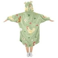 thumbnail image 2 of joogoo Wearable Blanket Hoodie for Kids Cute Chicken in Farm Flannel Oversized Sweatshirt 3-14 Years L, 2 of 7