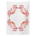 thumbnail image 3 of Ambesonne Rowan Tablecloth Rectangular Table Cover, Leaves Fruits, 52"x70", Red Orange White, 3 of 4