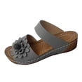 thumbnail image 6 of Xucatan Women's Wedge Heel Sandals, Flower Embellished Open Toe Beach Slippers, Sequined Casual Summer Footwear, Comfortable Slide Design for Spring Outdoor Gift, 6 of 9