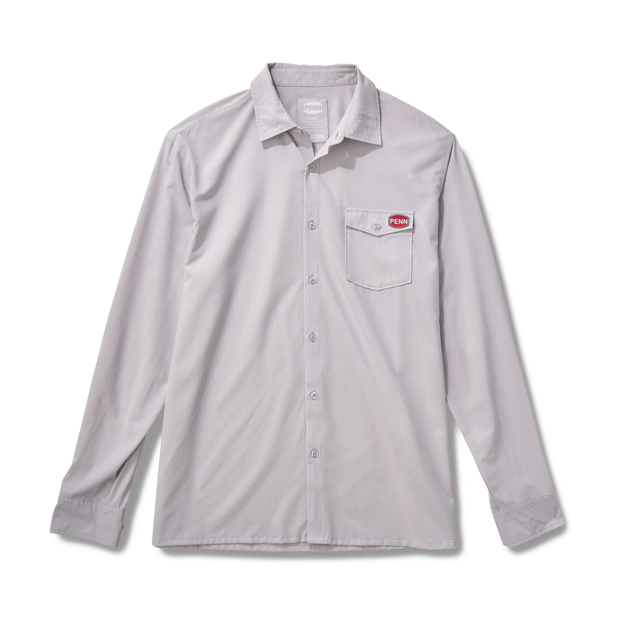 PENN Performance Long Sleeve Overshirt, Glacier Grey, Size M