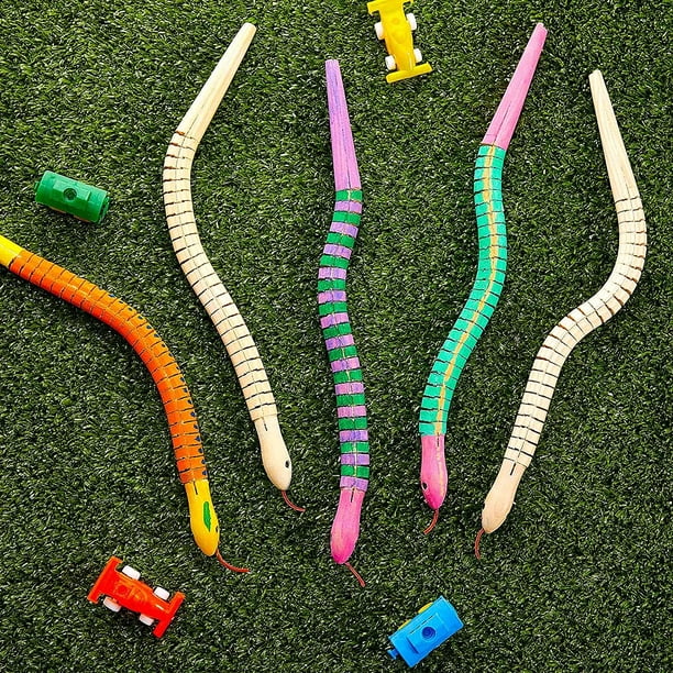 10 Pieces 12 Inch Unfinished Wooden Wiggly Snakes Jointed Flexible Wood  Snake Blank Canvas Animal Model Crafts for Arts and Crafts, Halloween Prop  and