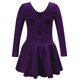 thumbnail image 4 of Vestido de manga larga con cuello redondo para niña, color liso, cuello redondo, mangas largas, falda elástica con volantes, 4 of 4