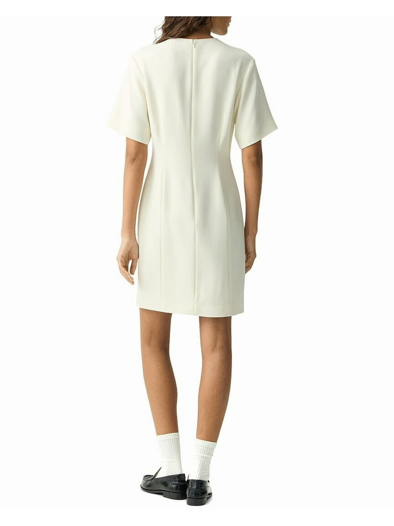 beige under dress slip Cream Lace Trim Sleeveless Slip Mini Dress main image 1