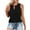 Black, variant on Mrat Thick Strap Tank Tops Women's Solid Sleeveless Round Neck Camisoles Hollow Out Tube Pleated Tops Blouse High Neck Workout Tank Tops S-45 Green S