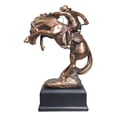thumbnail image 3 of Ebros Rustic Western Rodeo Cowboy W/ Rearing Horse Bronze Electroplated Figurine, 3 of 6