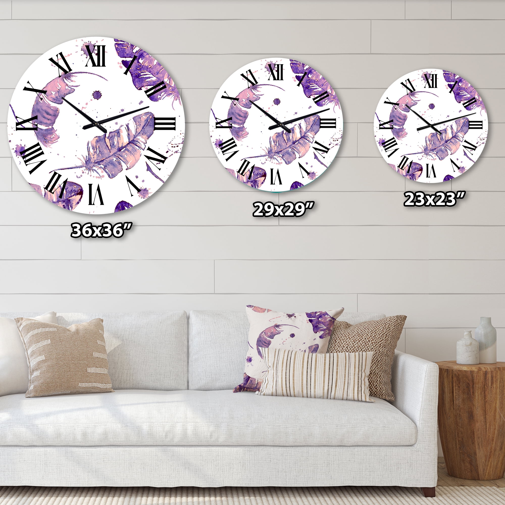 Designart 1 in Quartz Bohemian Wall Clock