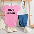 thumbnail image 3 of All You Need is Grandma Cute Grandkid Romper Boys or Girls Infant Baby Brisco Brands NB, 3 of 6