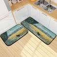 thumbnail image 7 of 2-Piece Kitchen Mat Set Non Slip Washable Floor Mats Decorative Rugs for Kitchen Sink Laundry Black Cat Walking Fields, 7 of 7