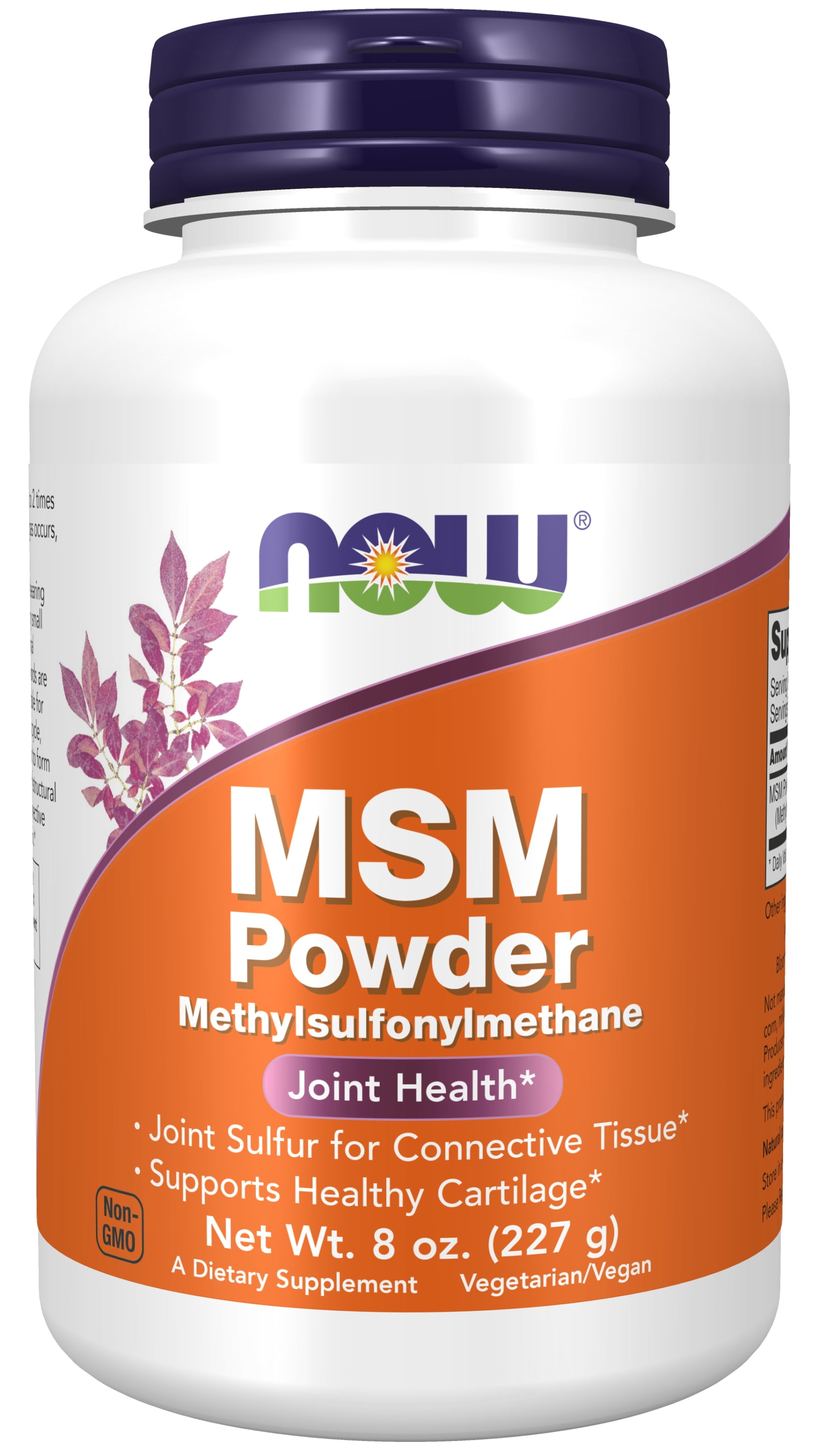 NOW Supplements, MSM (Methylsulfonylmethane) Powder, Supports Healthy Cartilage*, Joint Health*, 8-Ounce