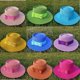 thumbnail image 2 of Makaron-sombrero de paja con lazo y logo M para el sol, sombrero cóncavo-convexo, cinta elástica coreana, para playa, color caramelo, 2 of 4