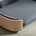 thumbnail image 4 of Dog Bed Pet Sofa, Velvet Upholstered Pet Sofa with Solid Wood Legs and Bent Wood Back, Ellipse Elevated Pet Bed for Small or Medium Dogs Cats, 38.6''x26.8''x10.6'', Large Size, Dark Gray, 4 of 7