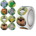 thumbnail image 1 of XIANXIAN 500 Pcs Autocollants d'Animaux Décalcomanie pour Enfants, 1 Rouleau Autocollant Mignon Autocollants Ronds de Récompense Incentives Rouleau d'Autocollants d'Animaux pour Scrapbooking Journal Déco Anniversaire Sauvage Fournitures pour Classe Enseignant, 1 of 4