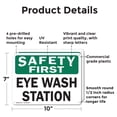 thumbnail image 2 of (2 Pack) Eye Wash Station OSHA Safety First Sign 10 Inch X 7 Inch Plastic Sign, Weather Resistant, UV Protected for Workplace, Business, and Construction Site, Made in the USA, 2 of 8
