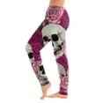 thumbnail image 2 of Halloween Skull Butterfly Printed Leggings for Women High Waisted Full Length Stretch Pants Gothic Casual Yoga Workout Wear, 2 of 5