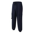 thumbnail image 4 of Gibobby Pantalones deportivos de mujer Pantalones Cargo para mujer, pantalones informales de cintura alta para correr, pantalones holgados de sarga para exteriores(Marina,XL), 4 of 5