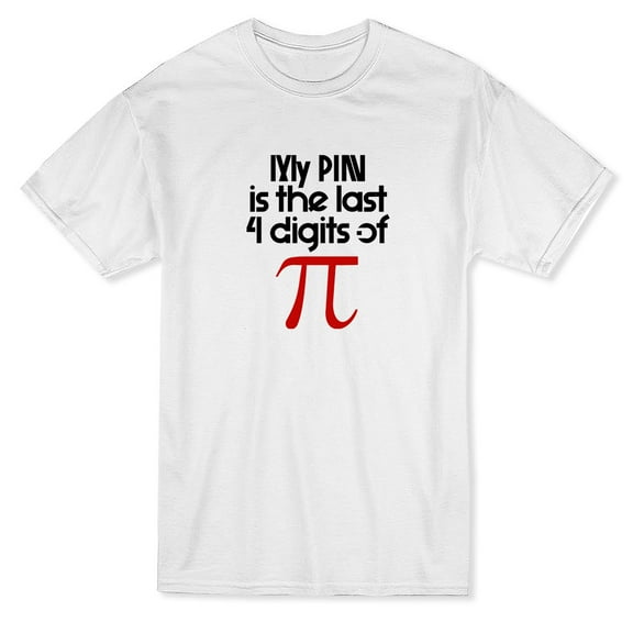 My Pin Is The Last Digits Of Pi Graphic Men White T-Shirt, Male Large