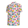 thumbnail image 2 of Balery Pineapple And Leaves Printed Men’s Short Sleeve Polo Shirt, Midweight Men's Shirt,Golf Polo shirts -Large, 2 of 9
