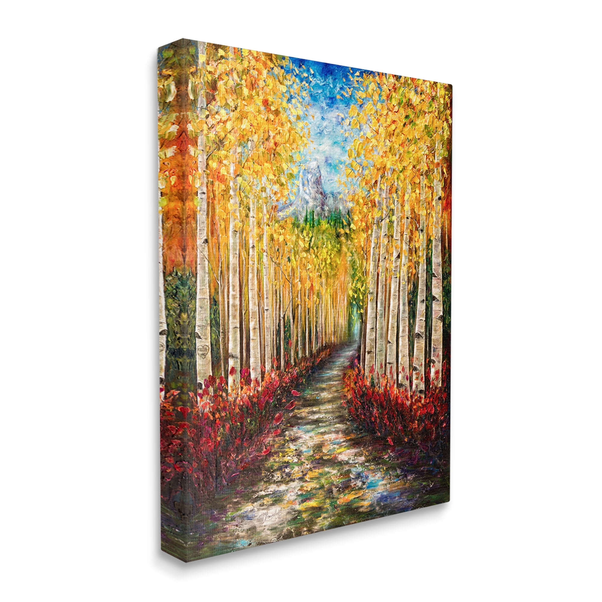 Stupell Industries Modern Birch Grove Painting Nature Painting Gallery Wrapped Canvas Print Wall Art, 36 x 48