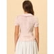thumbnail image 3 of Blusa con cuello Peter Pan Allegra K Floral para Mujer Rosa claro M, 3 of 4