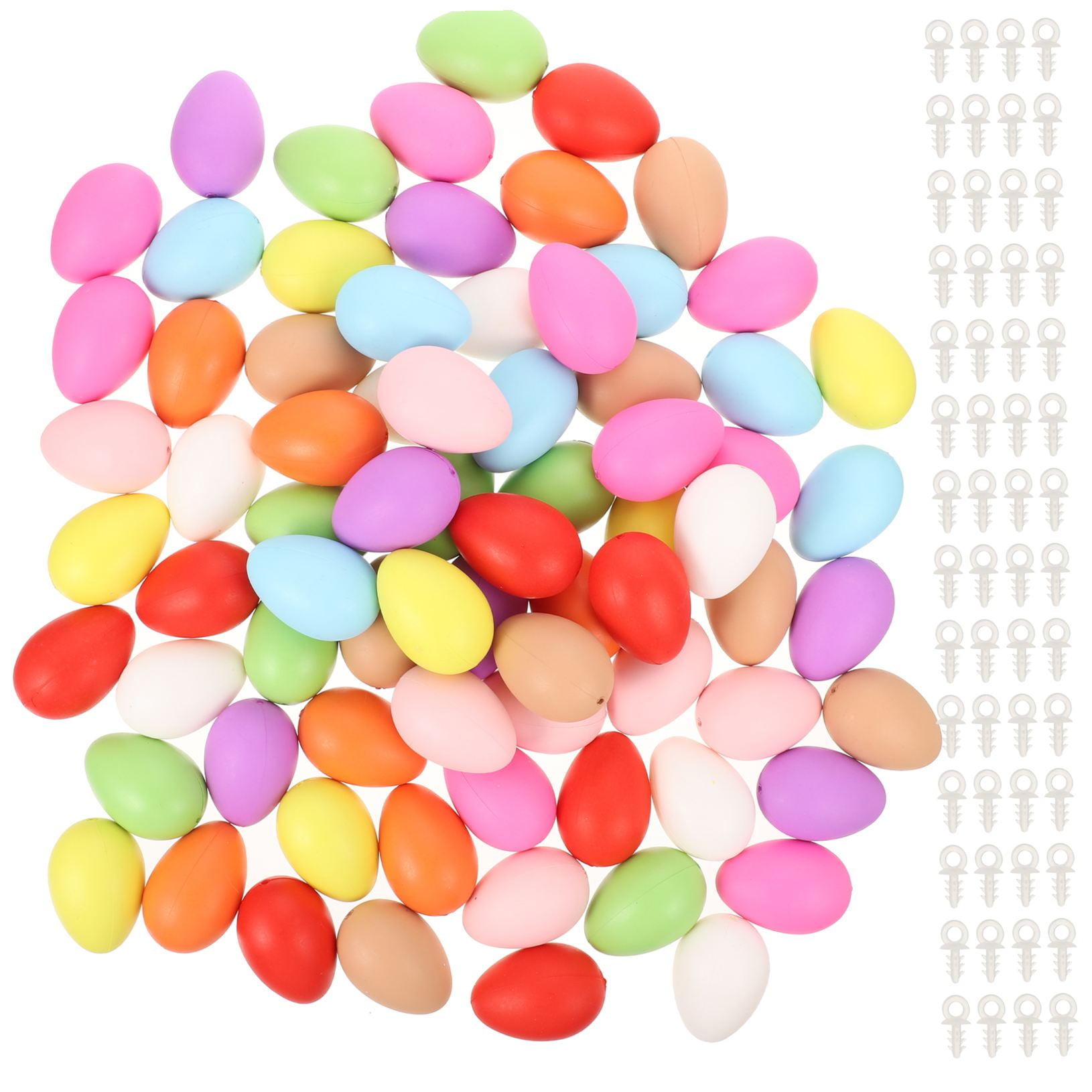 BESTYASH 100Pcs Easter Fake Plastic Eggs for Crafting Hanging Decor and Scene Layout Use