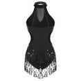 thumbnail image 4 of Alvivi Women's Shiny Sequins Tassel Latin Jazz Dance Leotard Bodysuit Lyrical Dance Costume Black M, 4 of 7