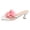White, variant on Kitten Heels for Women Square Open Toe Flower Decor Flip Flops Solid Color Slip on Heeled Sandals Wedding Party Dress Shoes Red Size 9.5