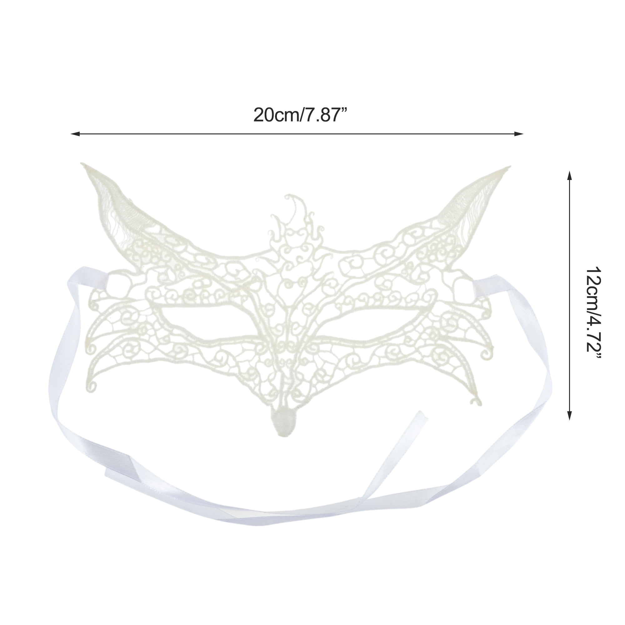 Unique Bargains 1 Pack Elegant Lace Half Face Party Mask White Pattern 5