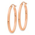 thumbnail image 2 of 14k Rose Gold Oval Tube Hoop Earrings, 2 of 8