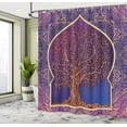 thumbnail image 5 of Ambesonne Moroccan Shower Curtain, Retro Eastern Branches, 69"Wx84"L, Purple Blue, 5 of 5