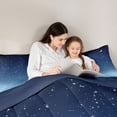 thumbnail image 5 of jejeloiu Starry Sky Queen Comforter Set,Universe Nebula Theme Bedding Comforter Set For Kids Reversible 3pcs, 5 of 8