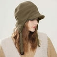 thumbnail image 6 of XIAOCHA Women’S Brimmed Ear‑Flap Beanie，Fleece‑Lined Fall‑Winter Outdoor Trapper,Khaki, 6 of 7