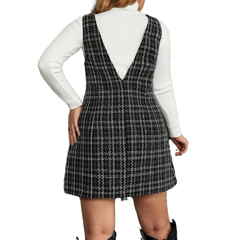 Elegant Plaid With Belt O Neck A Line Plus Size Dresses Elegant Plaid With Belt O Neck A Line Plus Size Dresses