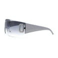 thumbnail image 3 of Womens Classic 90s Diva Rimless Shield Designer Fashion Sunglasses Silver - Smoke, 3 of 4