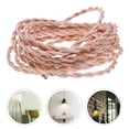 thumbnail image 2 of 1 Rouleau 5m Tissu Tissu Recouvert Fil Flexible Ligne Électrique Lampe Fil Torsadé, 2 of 7