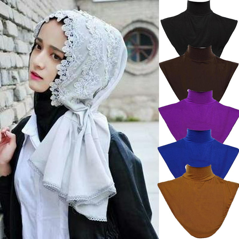 LINASHI Women Muslim Fake Collar Body Hijab Extensions Neck Cover